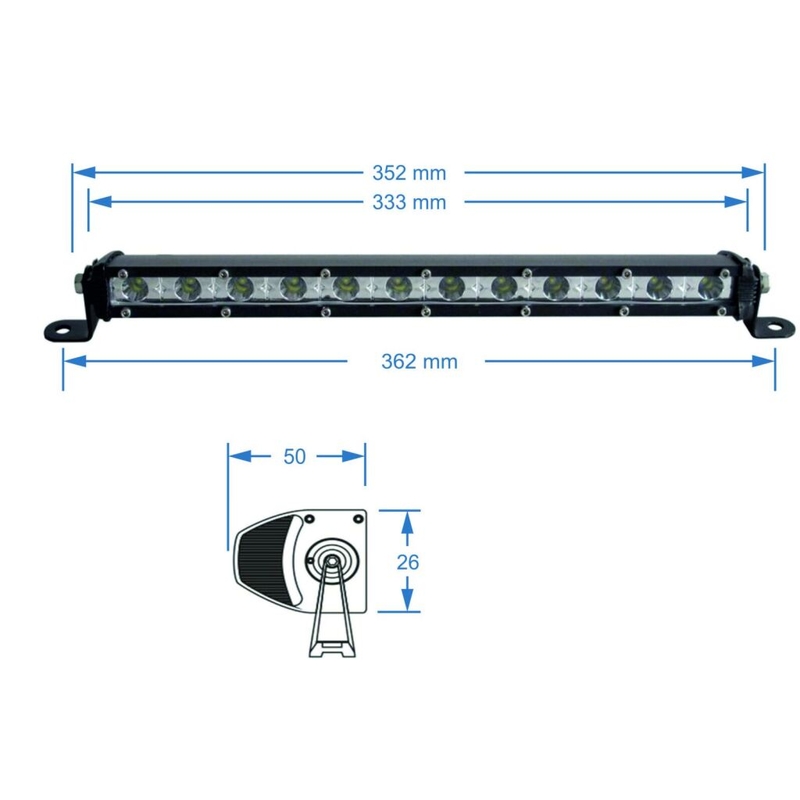 Rampa de luces LED BARRA DE LUZ LED SHARK 13", 36W