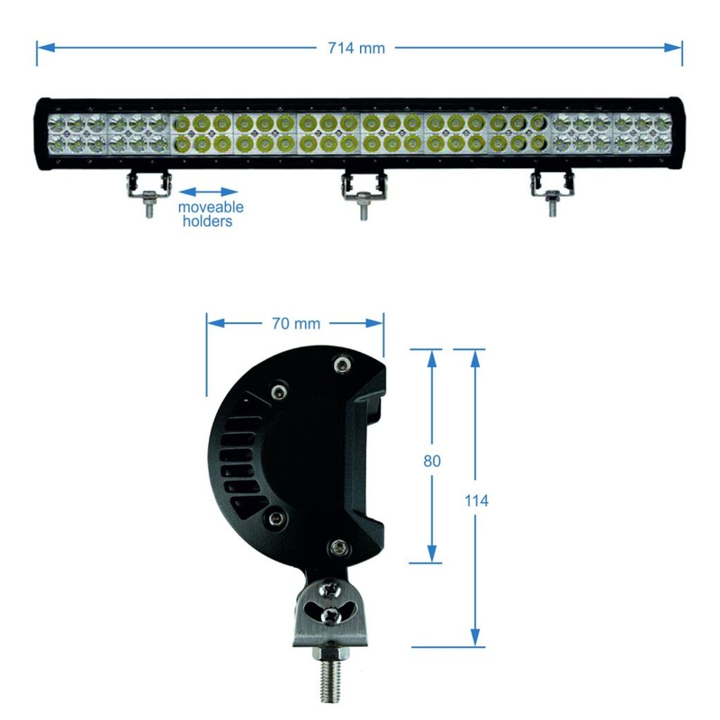 Rampa de luces LED SHARK LED EPISTAR 60*3W 10800 LM 10-30V COMBO 28