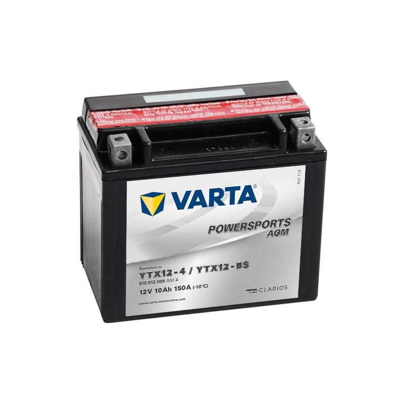 Batería sin mantenimiento VARTA 12V/10AH-MOTO LF (YTX12-4/YTX12-BS)
