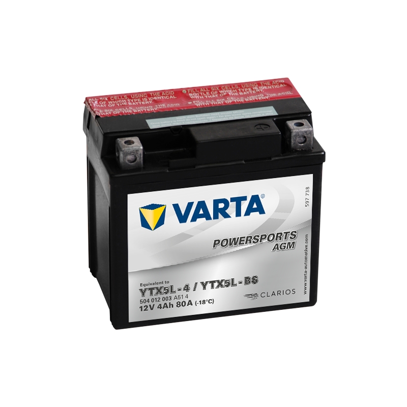 Batería sin mantenimiento VARTA YTX5L-4/YTX5L-BS 12V/4Ah