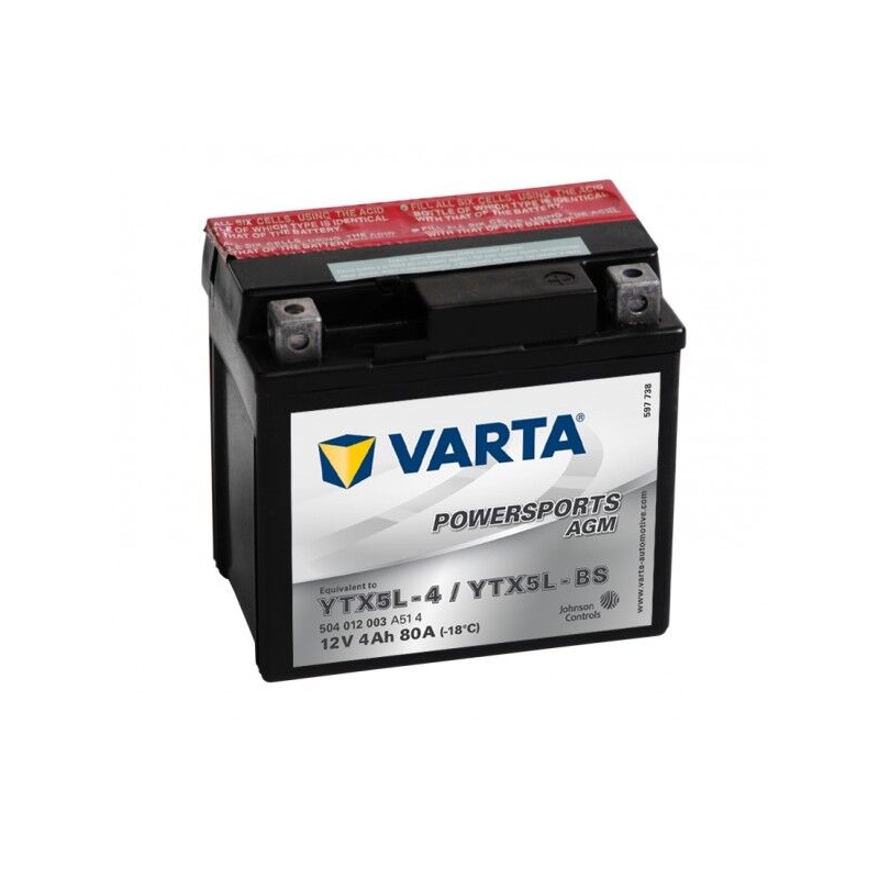 Batería sin mantenimiento VARTA YTX5L-4/YTX5L-BS 12V/4Ah