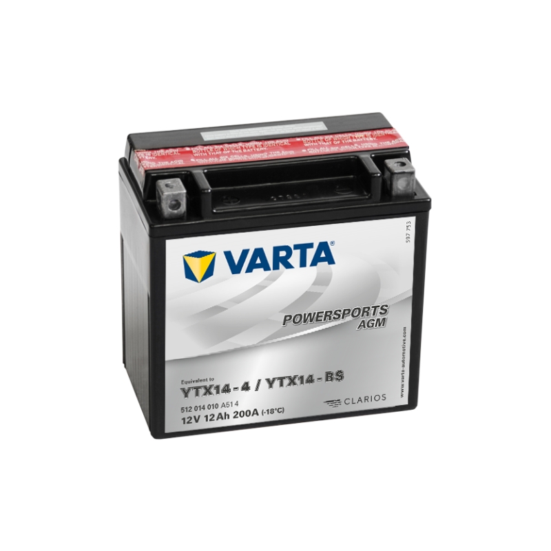 Batería sin mantenimiento VARTA YTX14-4/YTX14-BS 12V/12Ah