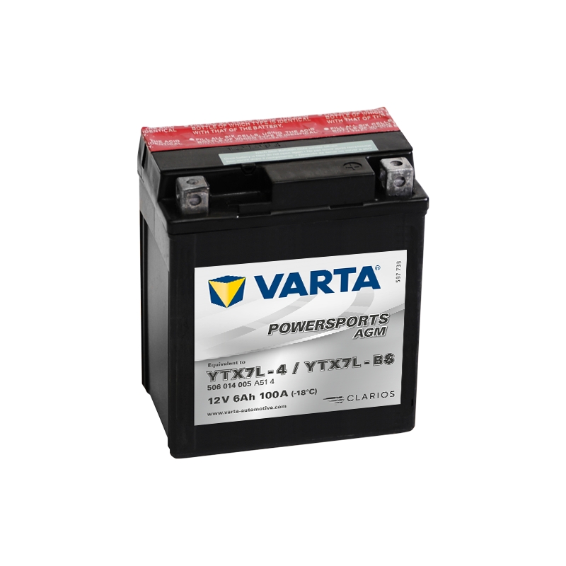 Batería sin mantenimiento VARTA YTX7L-A/YTX7L-BS 12V/6Ah