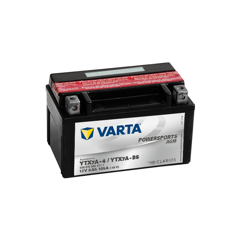 Batería sin mantenimiento VARTA YTX7A-4/YTX7A-BS 12V/6Ah