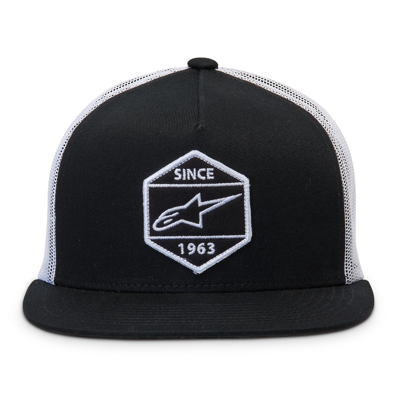 Gorra Alpinestars Bolt Trucker negra y blanca