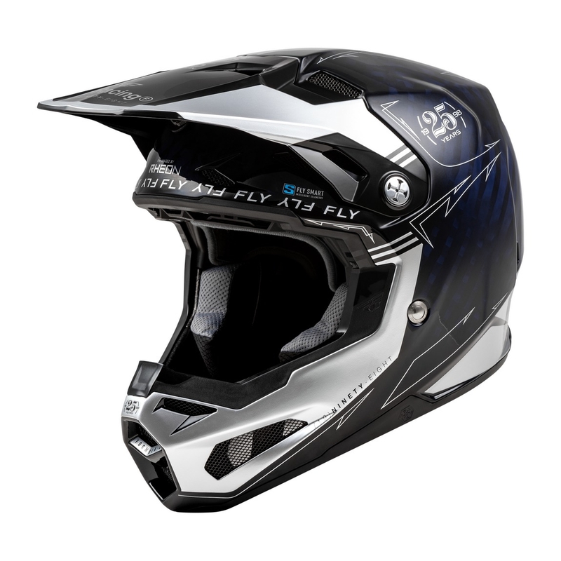 Casco motocross FLY Racing Formula S Carbon azul-plata
