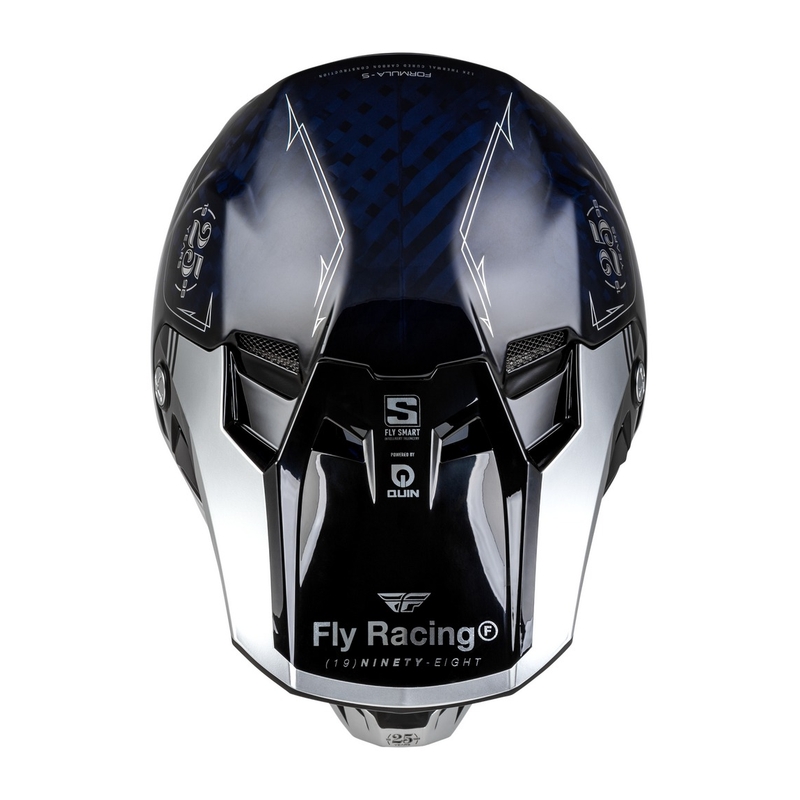 Casco motocross FLY Racing Formula S Carbon azul-plata