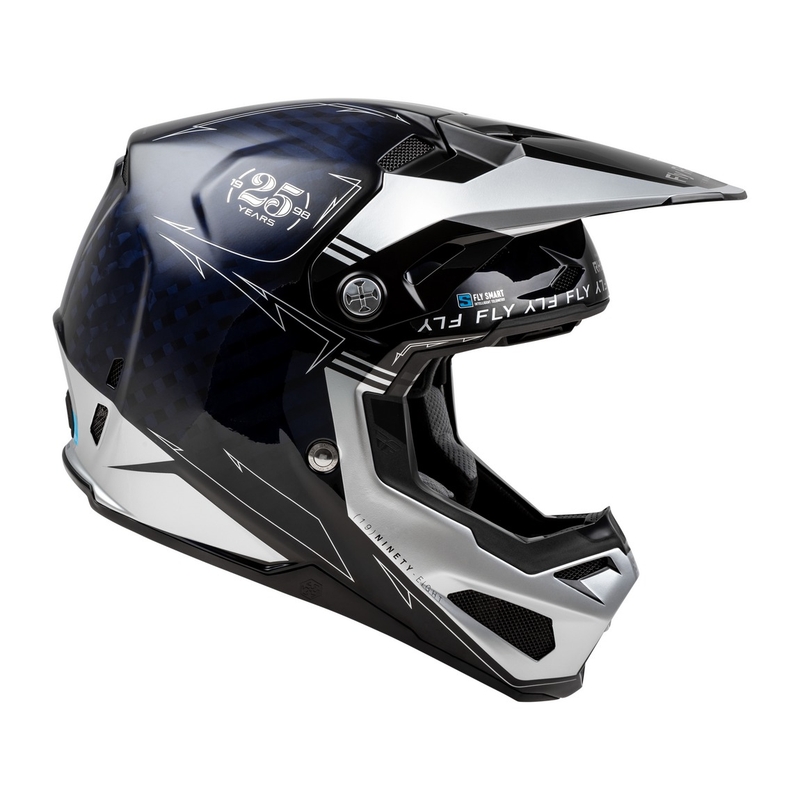 Casco motocross FLY Racing Formula S Carbon azul-plata
