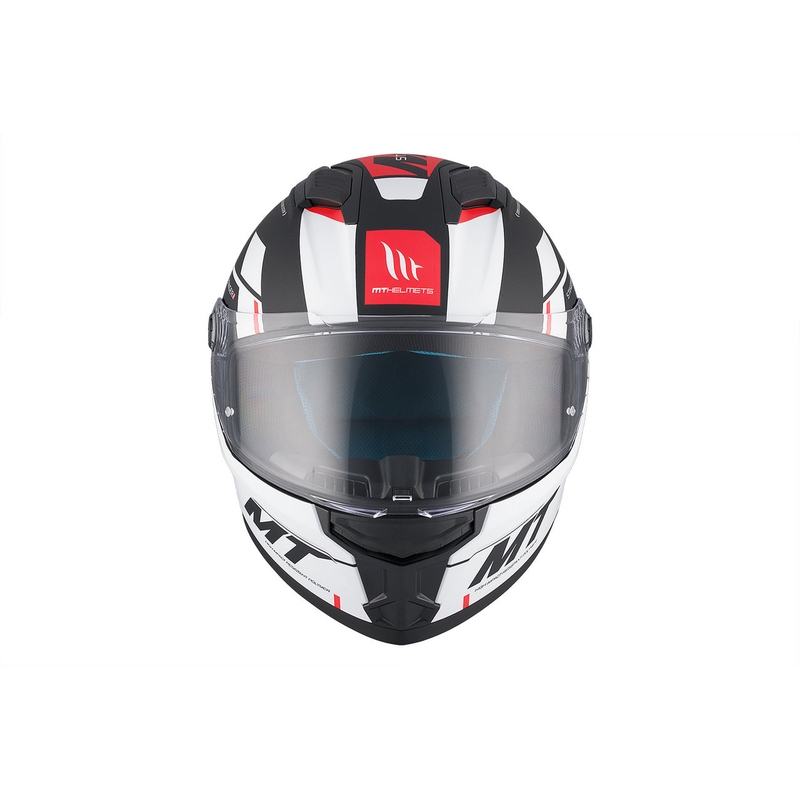 Casco integral de moto MT Stinger 2 Solid Zivze blanco-negro-rojo mate