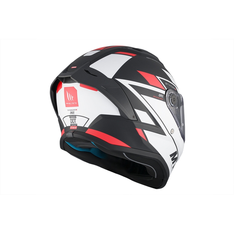 Casco integral de moto MT Stinger 2 Solid Zivze blanco-negro-rojo mate