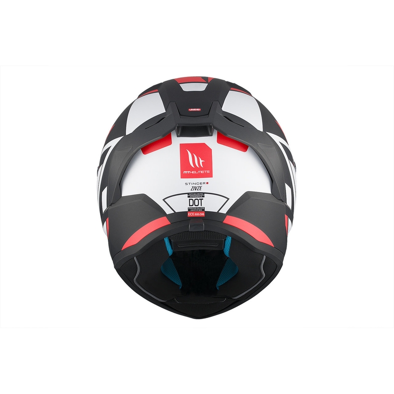 Casco integral de moto MT Stinger 2 Solid Zivze blanco-negro-rojo mate