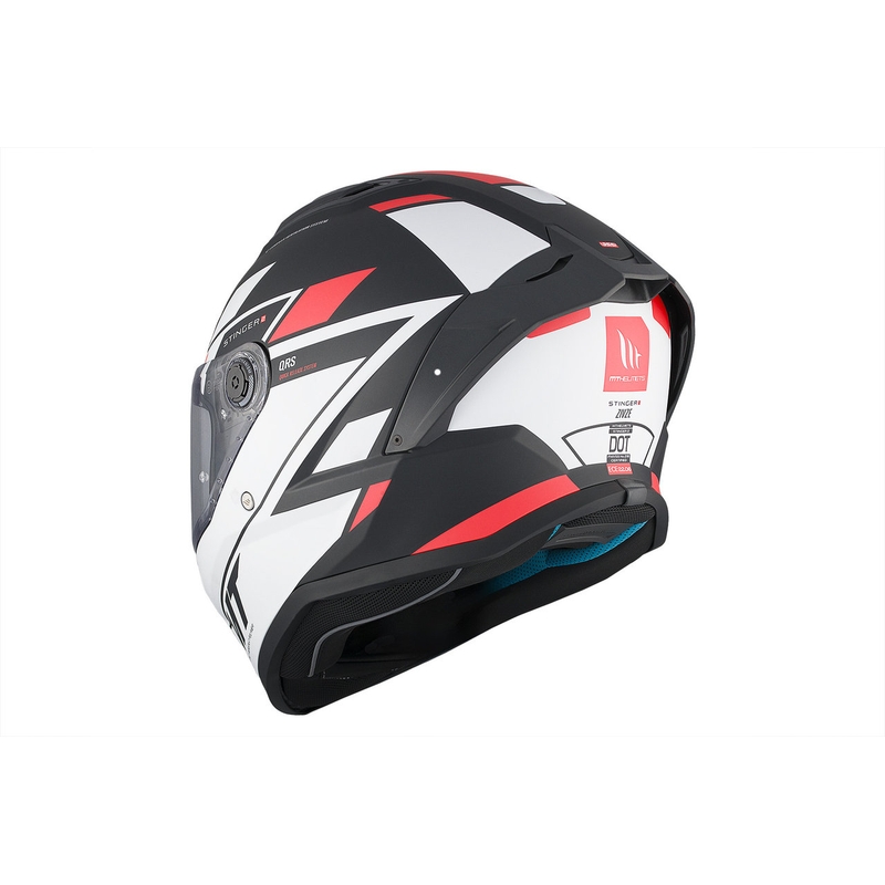Casco integral de moto MT Stinger 2 Solid Zivze blanco-negro-rojo mate