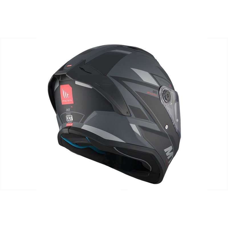 MT Stinger 2 Solid Zivze Negro-Gris Mate Casco Integral de Motocicleta liquidación