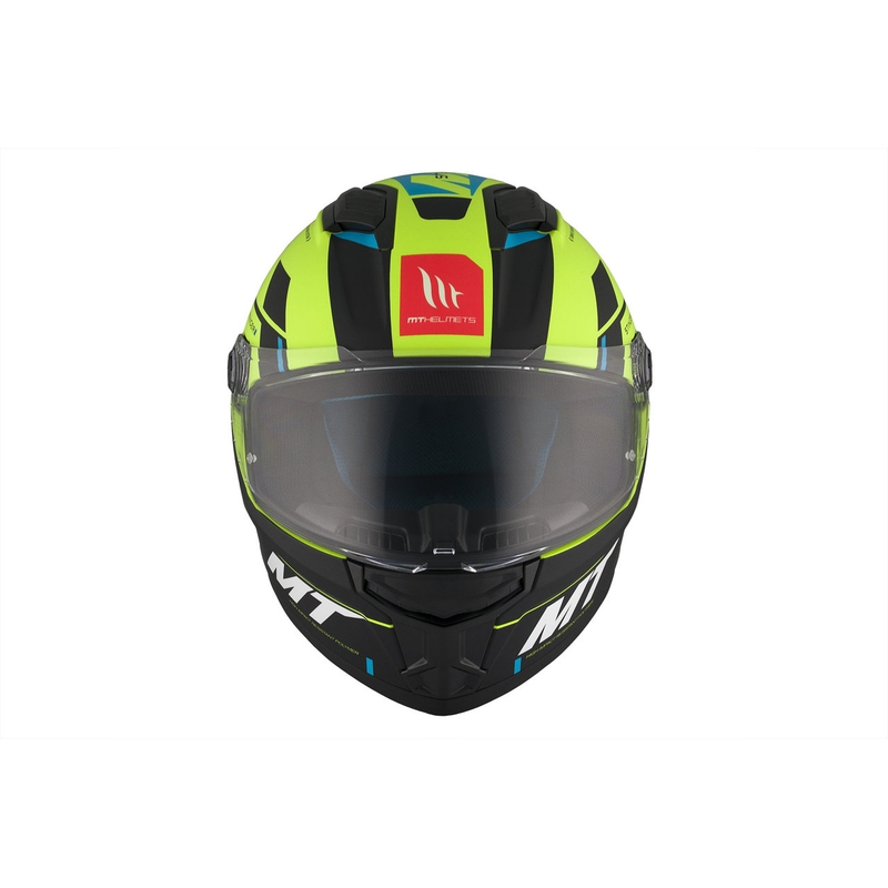 Casco integral de moto MT Stinger 2 Solid Zivze verde fluo-negro-azul mate