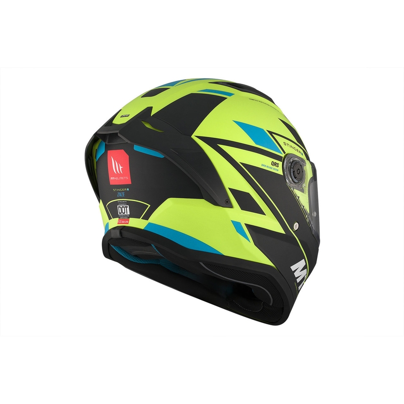 Casco integral de moto MT Stinger 2 Solid Zivze verde fluo-negro-azul mate