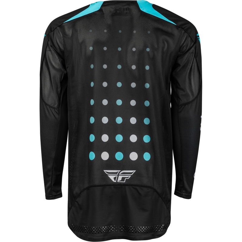 Camiseta de motocross FLY Racing Evolution DST negra y azul en oferta liquidación