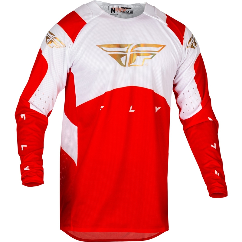 Maillot motocross FLY Racing Evolution DST 2024 rojo y blanco liquidación