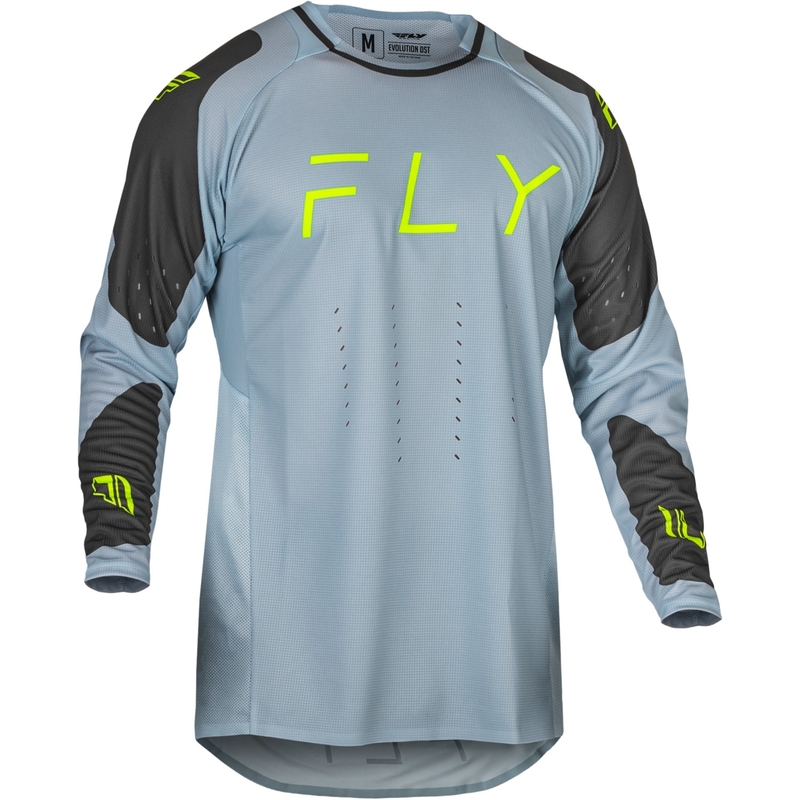 Camiseta de motocross FLY Racing Evolution DST gris-negro-verde fluorescente en oferta liquidación