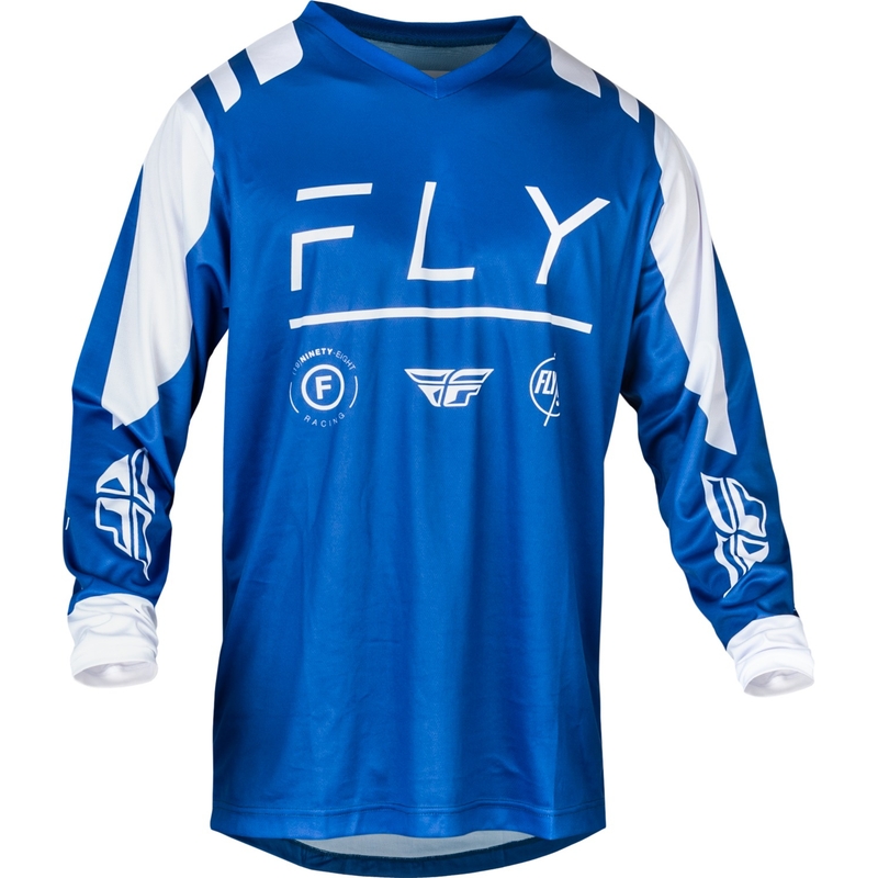 Maillot motocross FLY Racing F-16 2024 azul y blanco