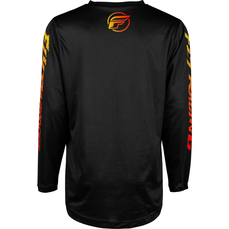 Maillot motocross infantil FLY Racing F-16 2024 negro-amarillo-naranja