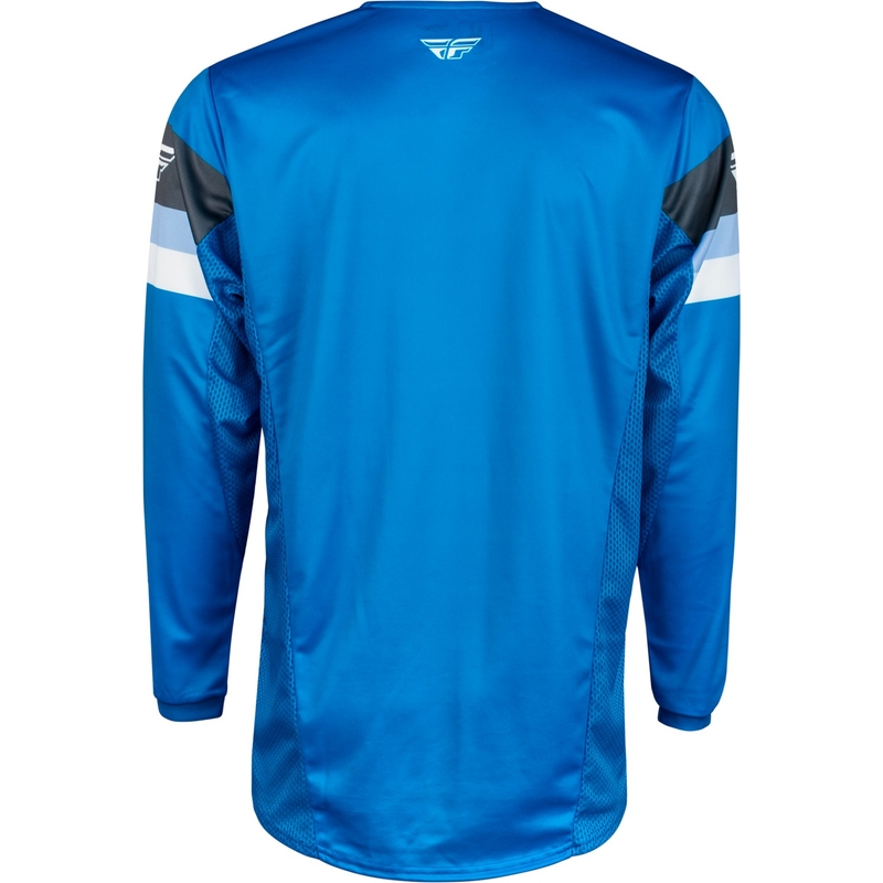 Camiseta de motocross FLY Racing Kinetic Prix azul-gris-blanca en oferta liquidación