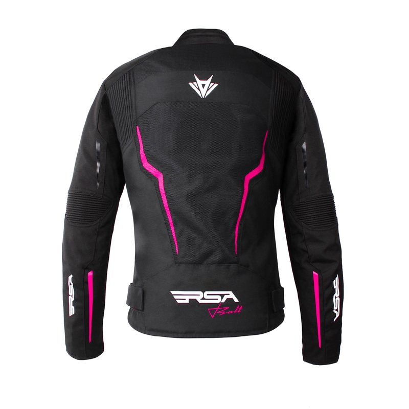 Dámská bunda na motorku RSA Bolt černo-bílo-růžová - II. jakost