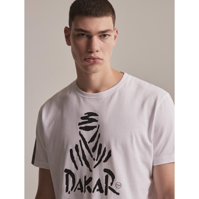 Camiseta DAKAR DKR Logo 123 blanco liquidación