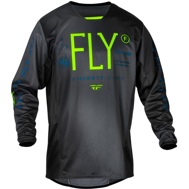 Maillot motocross niño FLY Racing Prodigy negro-verde fluo-azul