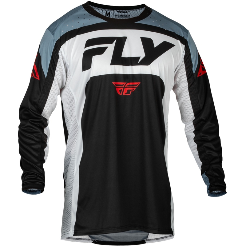 Maillot motocross FLY Racing Lite 2024 negro-blanco-gris