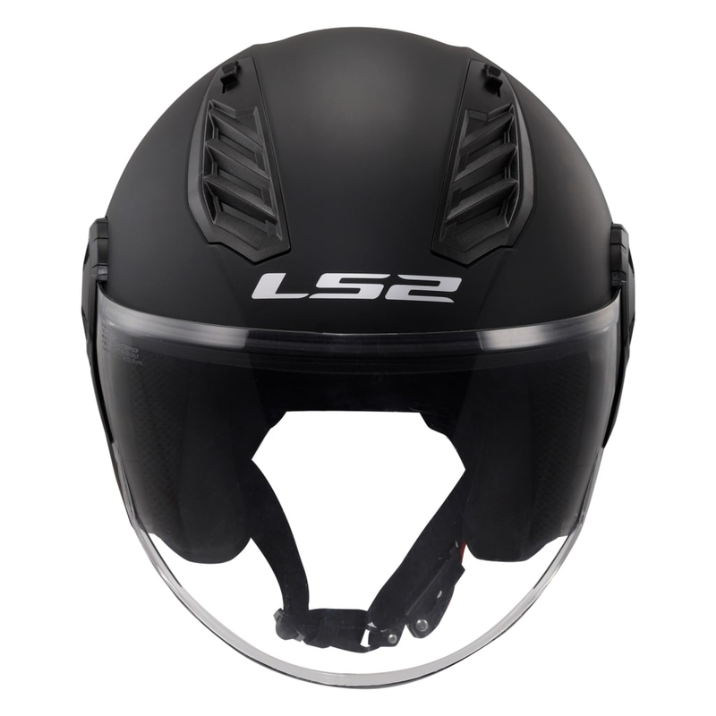 Casco de moto abierto LS2 OF616 Airflow II Solid Negro Mate