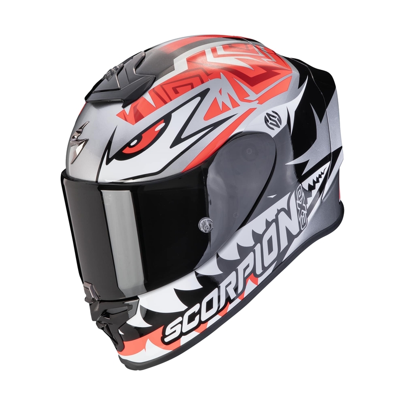 Casco integral Scorpion EXO-R1 EVO AIR REPLICA ZACCONE plata-negro-rojo liquidación