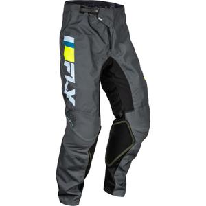 Pantalones motocross FLY Racing Kinetic Prix 2024 gris-amarillo fluo liquidación