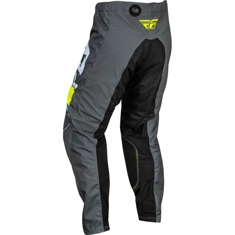 Pantalones de motocross FLY Racing Kinetic Prix gris-amarillo fluorescente en oferta