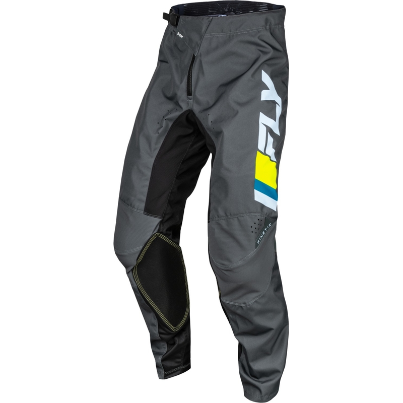 Pantalones de motocross FLY Racing Kinetic Prix gris-amarillo fluorescente en oferta