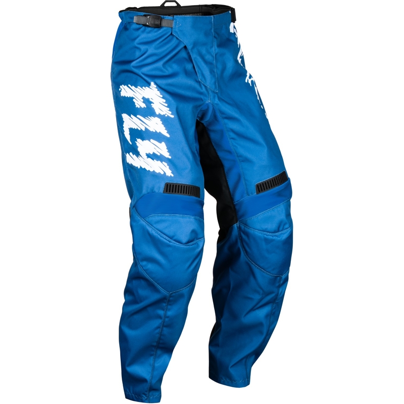 Pantalones de motocross para niños FLY Racing F-16 azul-blanco
