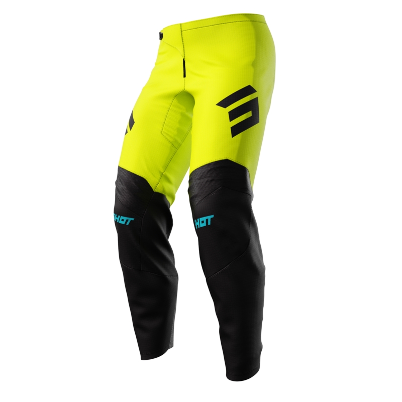 Pantalón motocross niño Shot Iron amarillo fluo liquidación