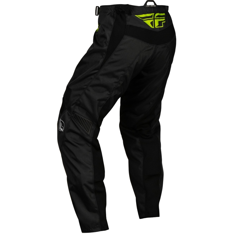 Pantalones motocross niño FLY Racing F-16 2024 negro-verde fluo-gris liquidación