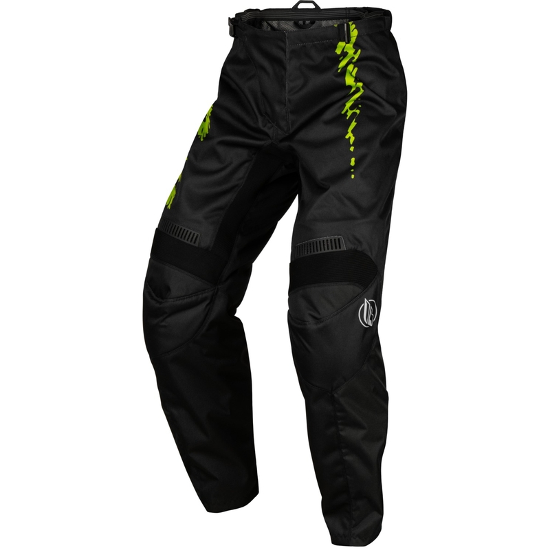 Pantalones motocross niño FLY Racing F-16 2024 negro-verde fluo-gris liquidación