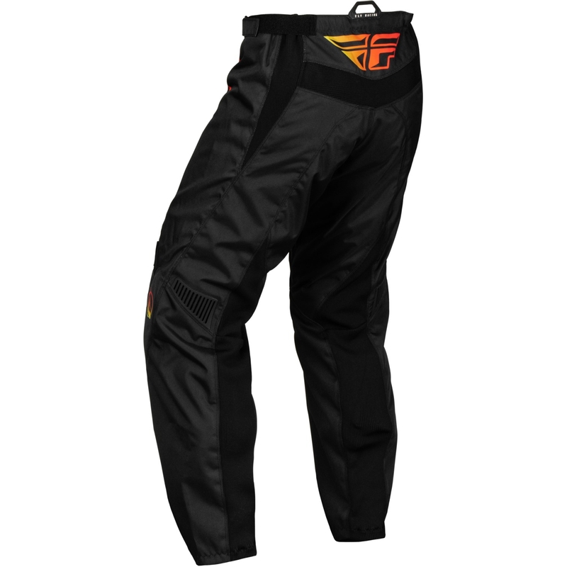 Pantalón motocross niño FLY Racing F-16 2024 negro-amarillo-naranja liquidación