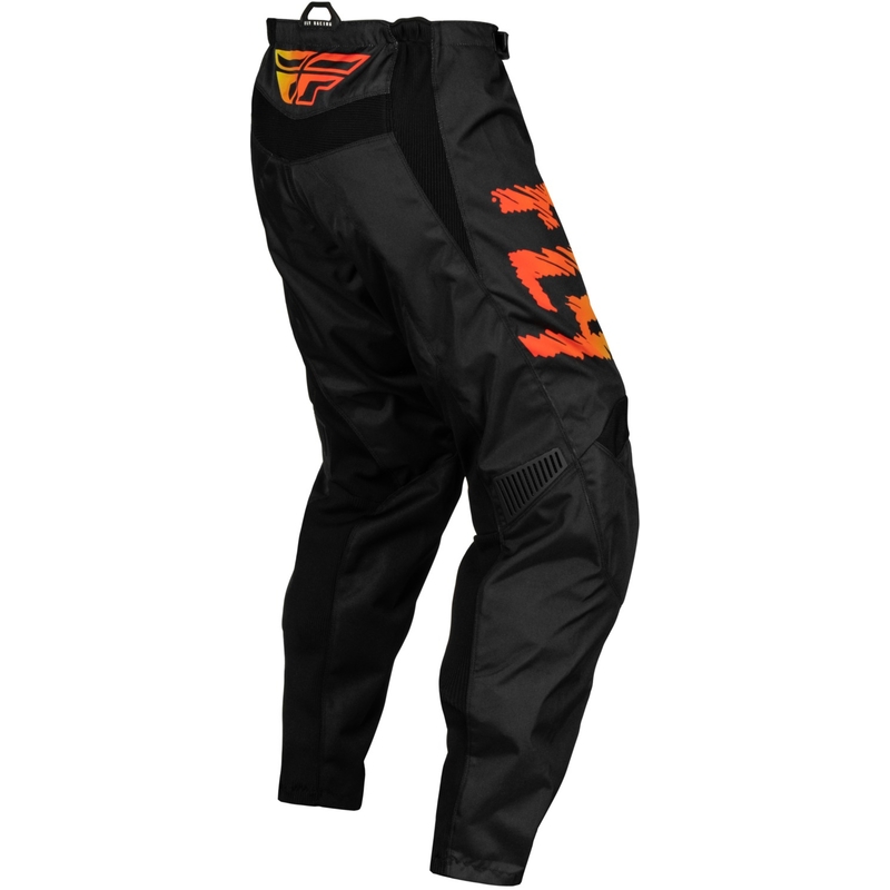 Pantalón motocross niño FLY Racing F-16 2024 negro-amarillo-naranja liquidación