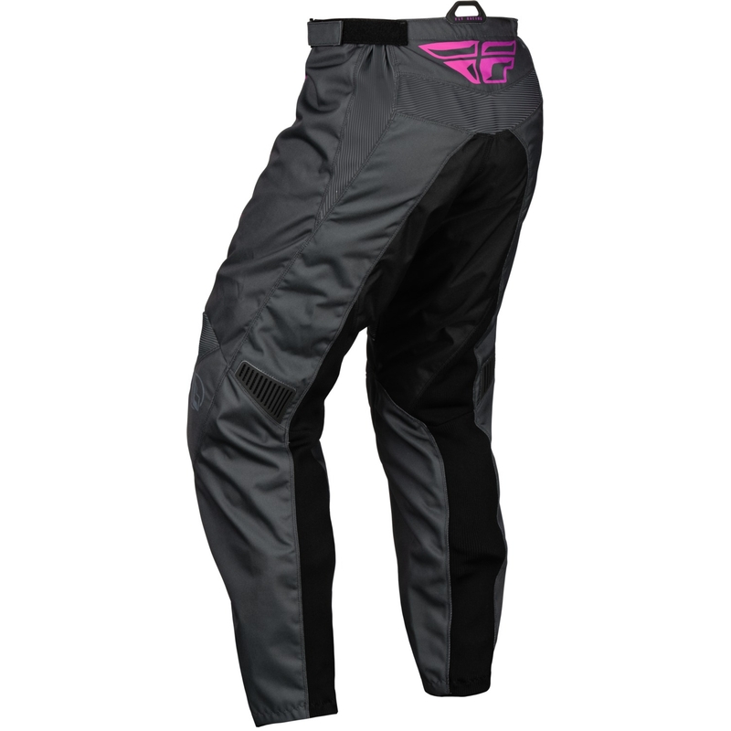 Pantalón motocross niño FLY Racing F-16 2024 gris-negro-rosa liquidación