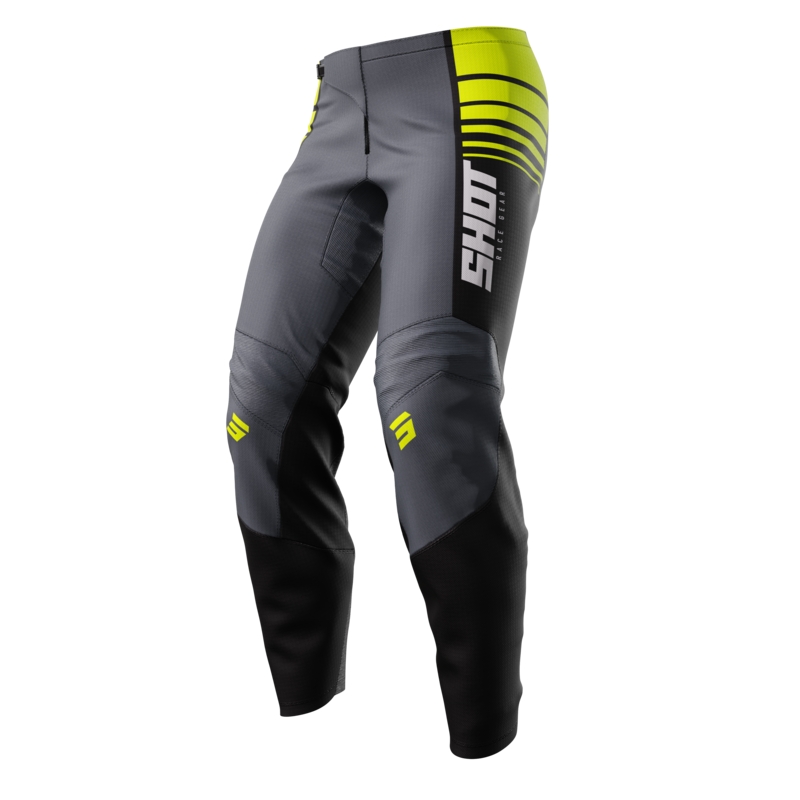 Pantalón motocross niño Shot Peak amarillo fluo liquidación