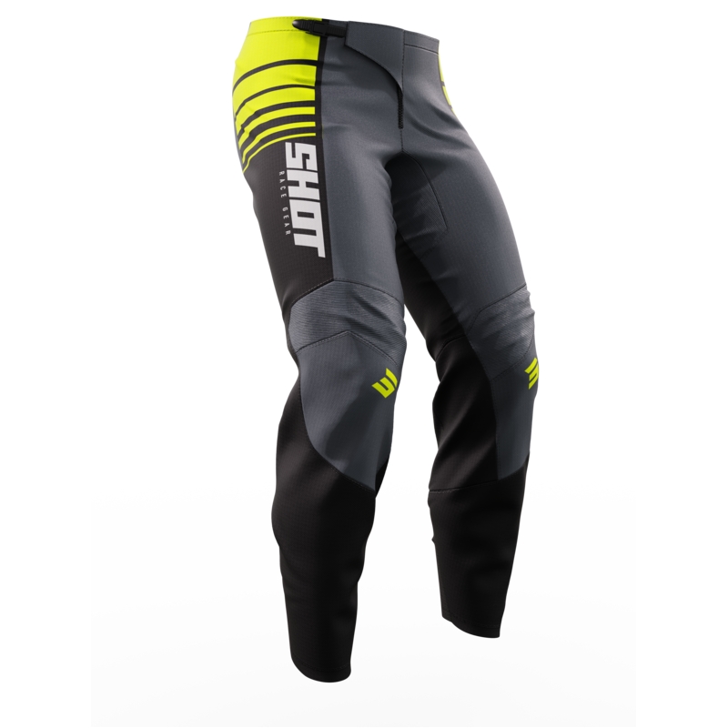 Pantalón motocross niño Shot Peak amarillo fluo liquidación