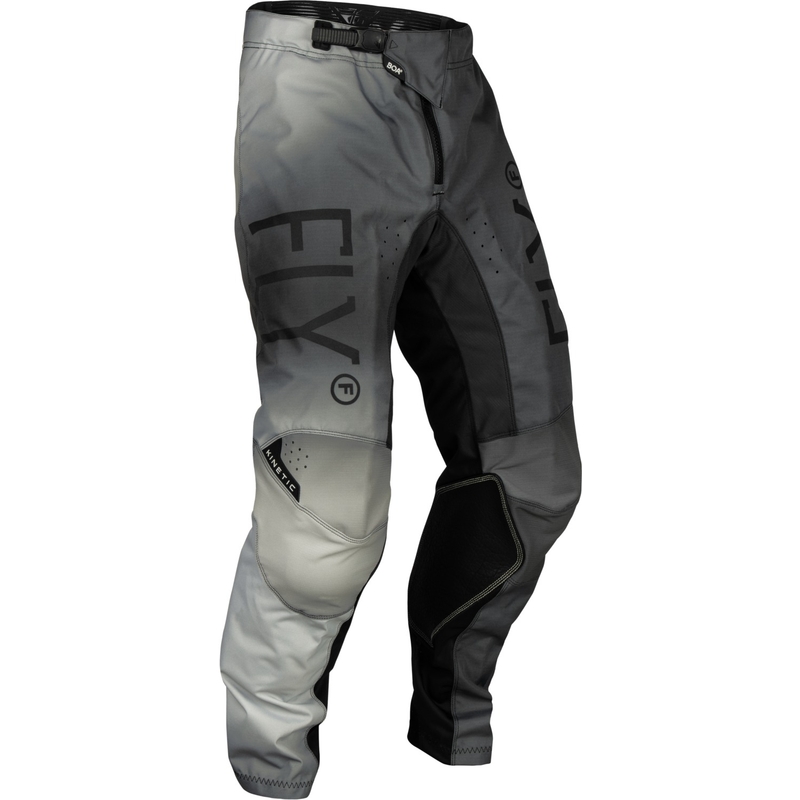 Pantalones de motocross para niños FLY Racing Kinetic Prodigy, color negro y gris, en oferta liquidación