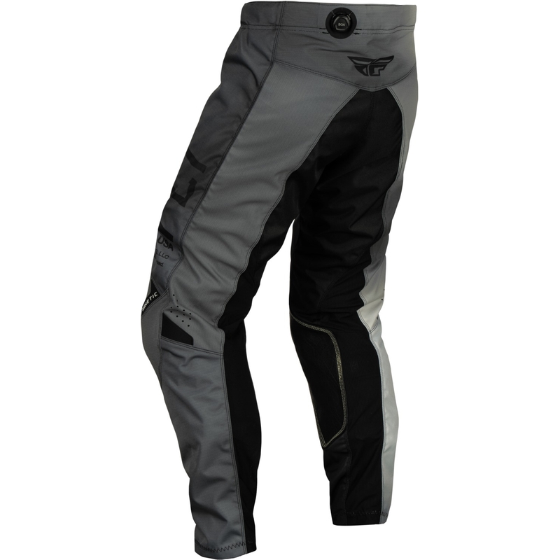 Pantalones de motocross para niños FLY Racing Kinetic Prodigy, color negro y gris, en oferta liquidación