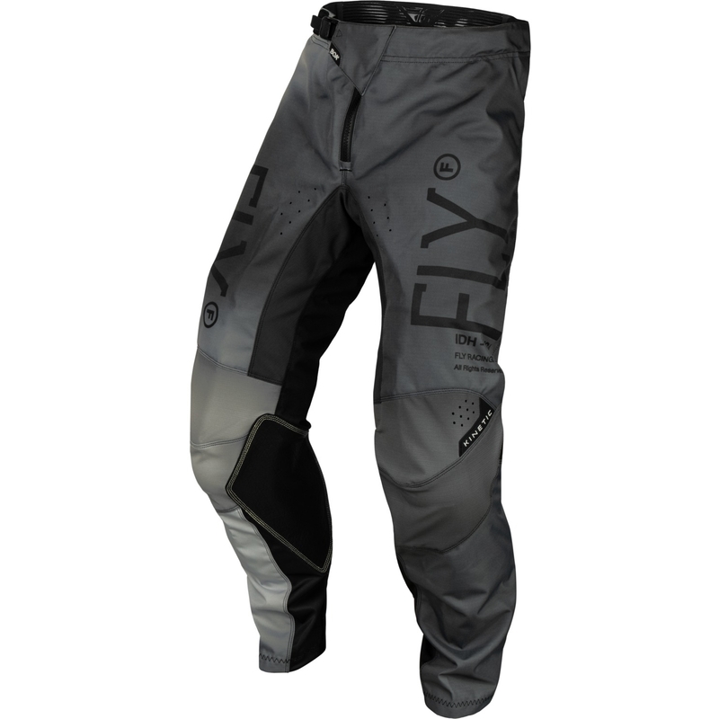 Pantalones de motocross para niños FLY Racing Kinetic Prodigy, color negro y gris, en oferta liquidación