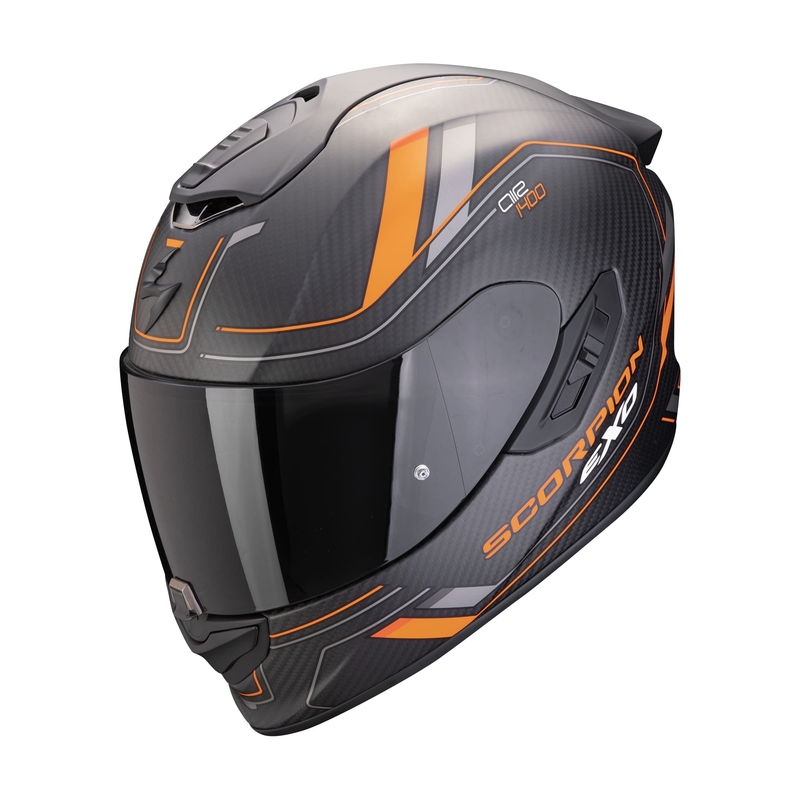Casco integral de moto Scorpion EXO-1400 EVO II CARBON AIR MIRAGE negro-naranja mate liquidación