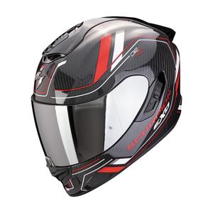 Casco integral de moto Scorpion EXO-1400 EVO II CARBON AIR MIRAGE negro-rojo-blanco