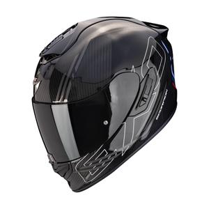 Casco integral de moto Scorpion EXO-1400 EVO II CARBON AIR REIKA negro-plata-azul