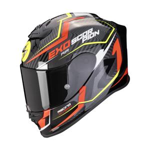 Casco integral de moto Scorpion EXO-R1 EVO AIR COUP negro-rojo-amarillo fluo
